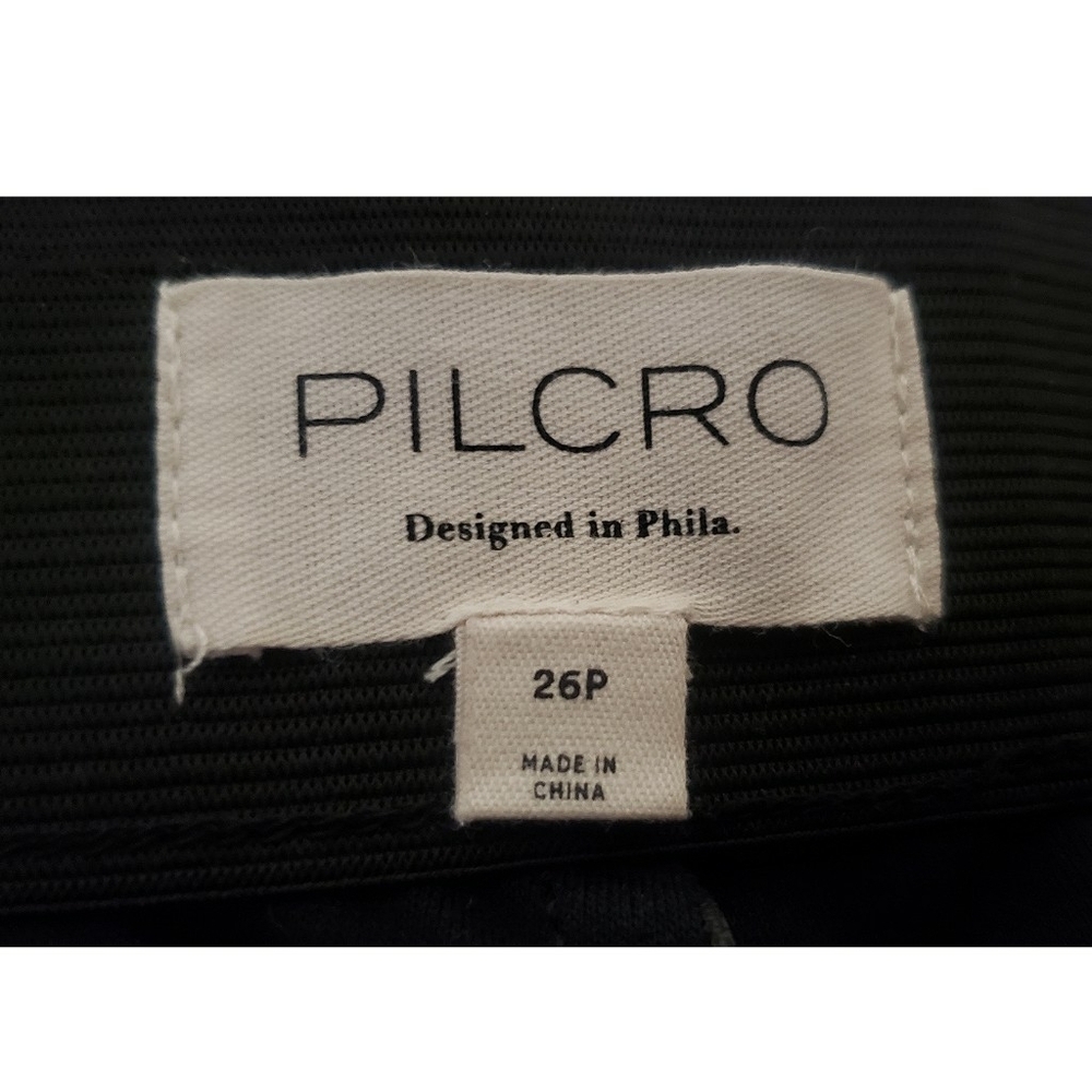 Anthropologie PILCRO Pants 26P Glasgow Black Vegan Leather Zippered Skinny Hem - Picture 13 of 15